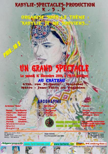 GRANDE SOIR�E KABYLE LE 16 D�CEMBRE 2006