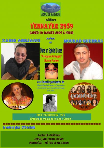 YENNAYER AVEC MOURAD GUERBAS, ZAHIR ABDJAOUI, ZAHIA ET TAFSUT